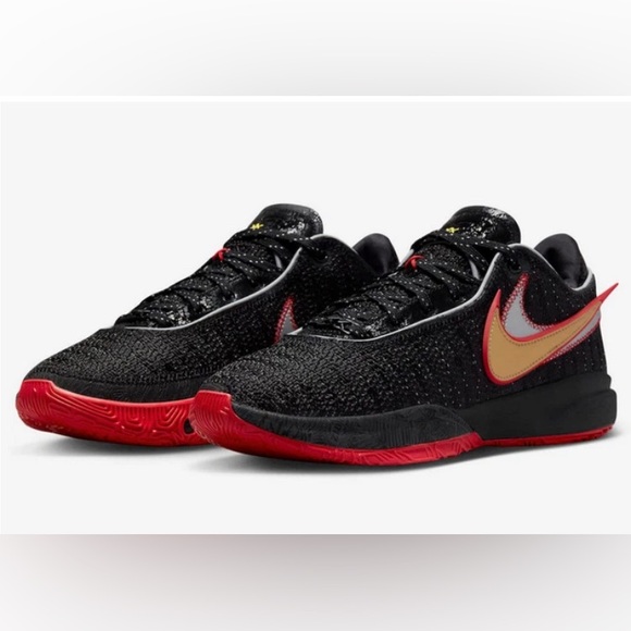 Nike LeBron XX 20 Trinity Black/Red/Gold‎ Mens Sz-18 New DJ5423-001 NWB Heat New